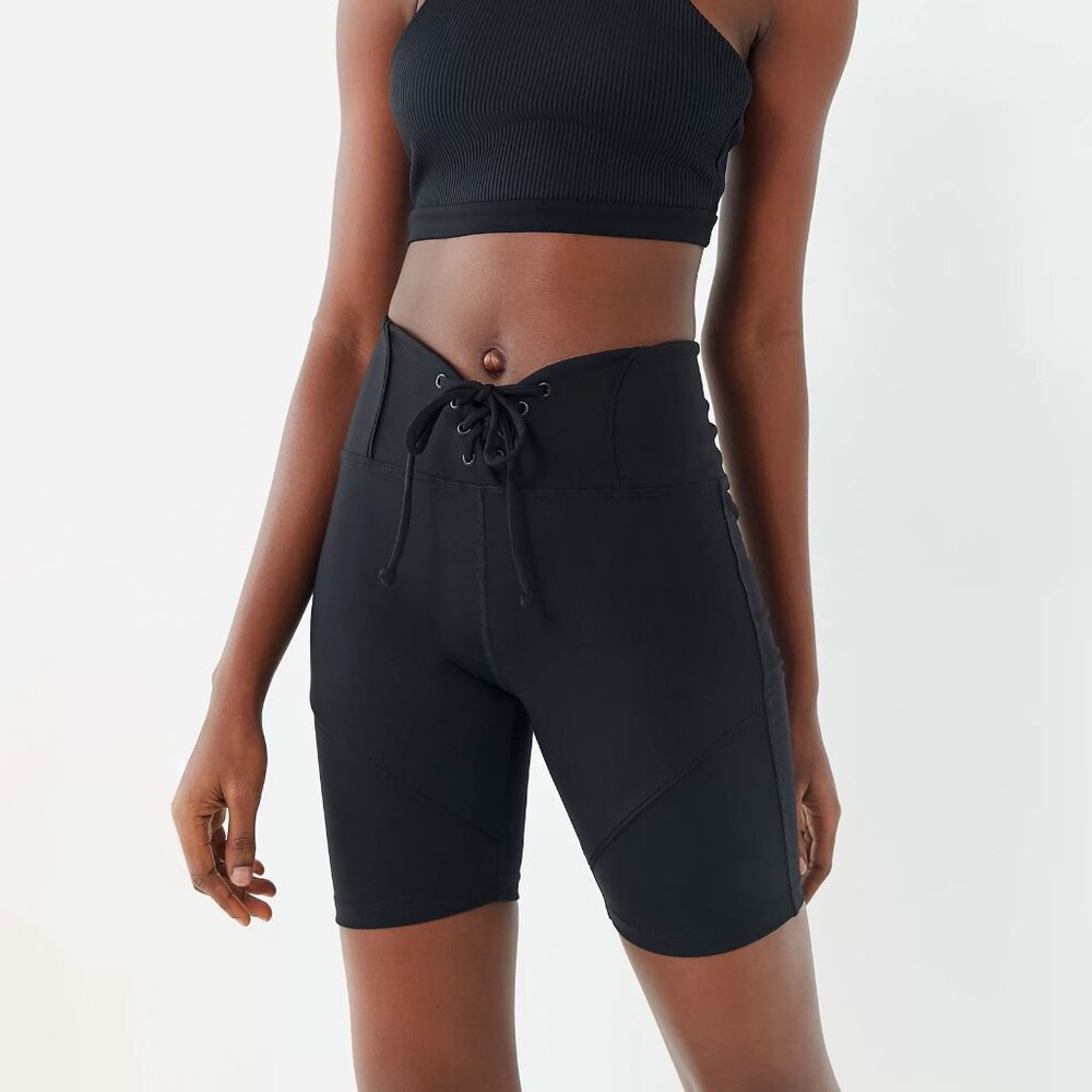 Year Of Ours Hockey Lace-Up Bike Short in Black